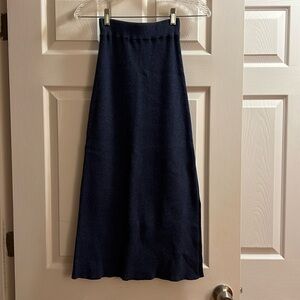 NU-IN Blue Ribbed Midi Skirt XS